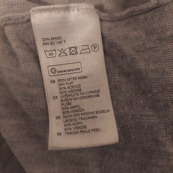 💥3/$25💥 H&M high/low long sleeve shirt top blouse tunic Gray size M - Picture 5 of 5